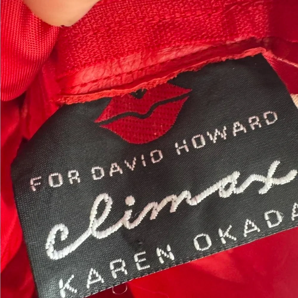 Karen Okada Vintage Red Leather Strapless Corset Midi Dress - XS - Picture 4 of 6